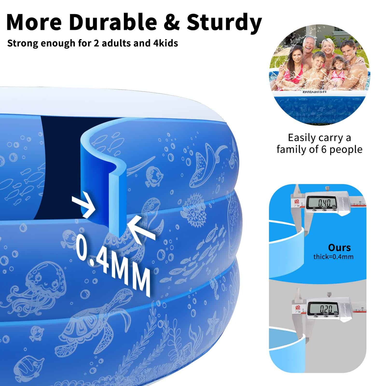 Piscina Inflable para Familia, Piscina Grande para Niños, - Imagen 3