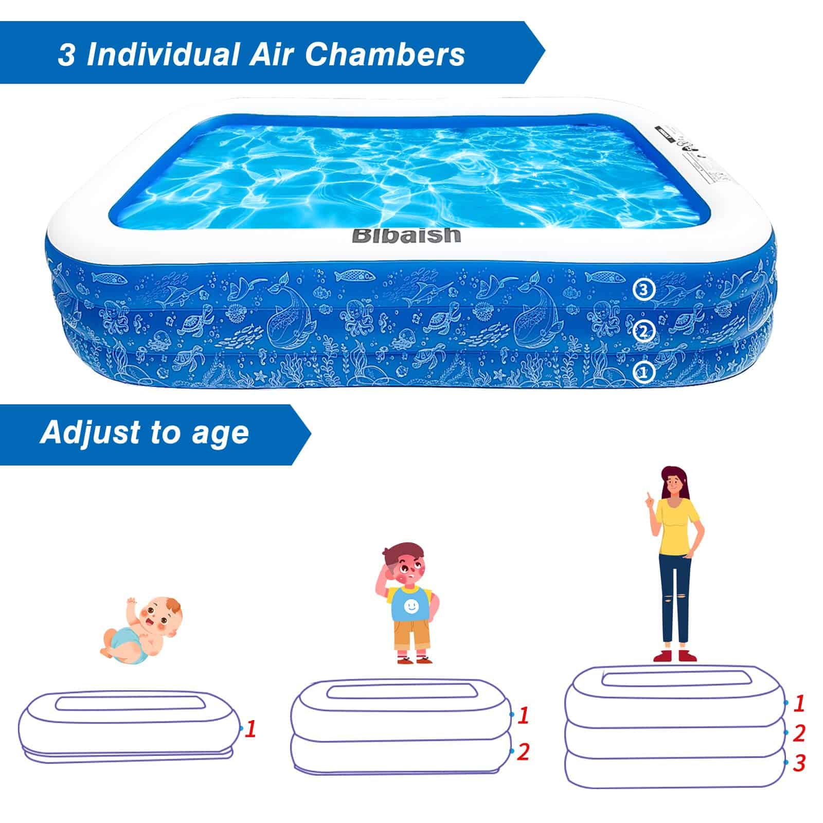 Piscina Inflable para Familia, Piscina Grande para Niños, - Imagen 4