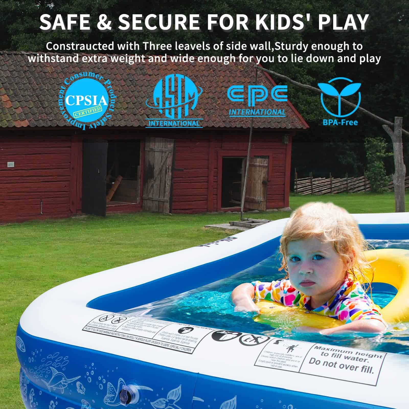 Piscina Inflable para Familia, Piscina Grande para Niños, - Imagen 5