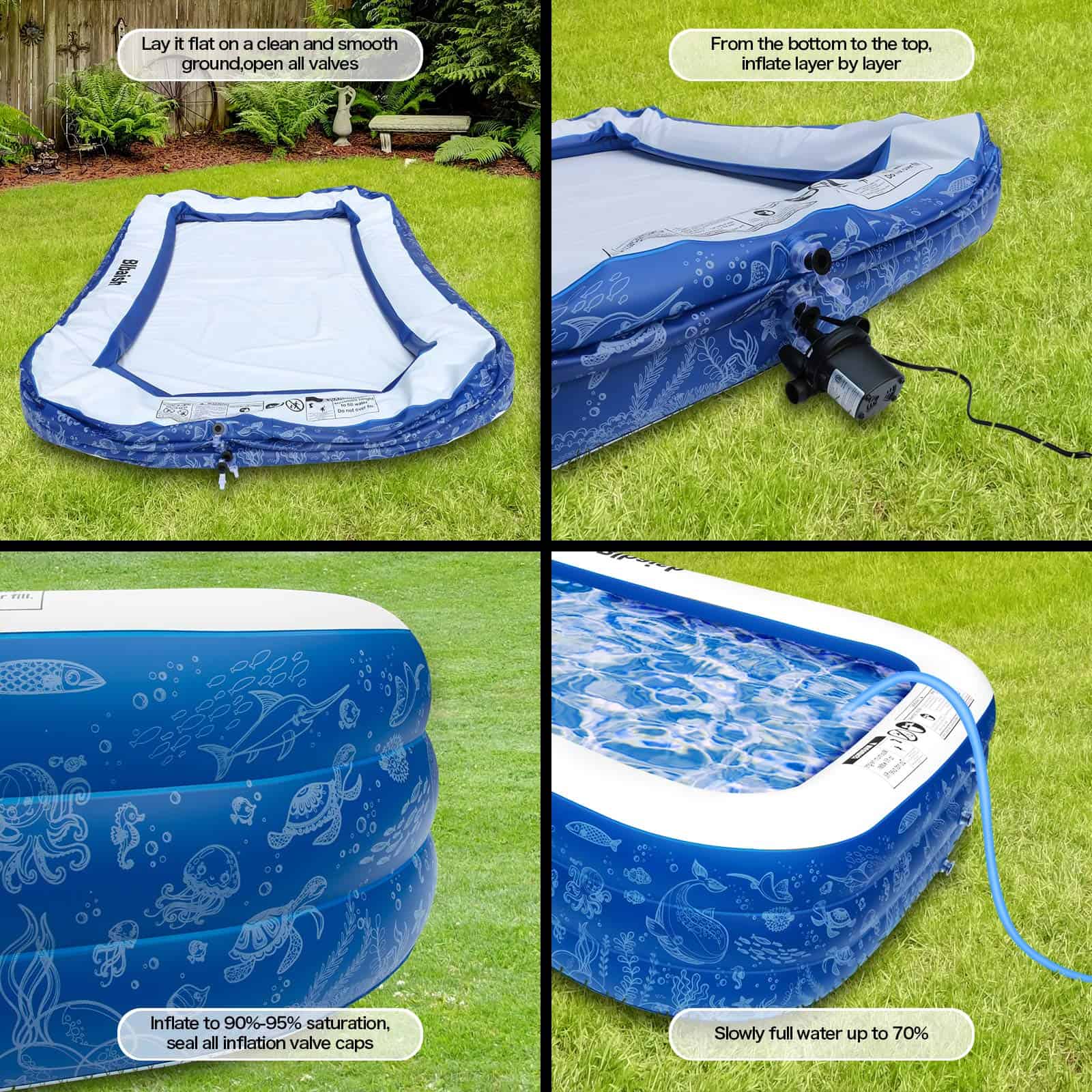 Piscina Inflable para Familia, Piscina Grande para Niños, - Imagen 7