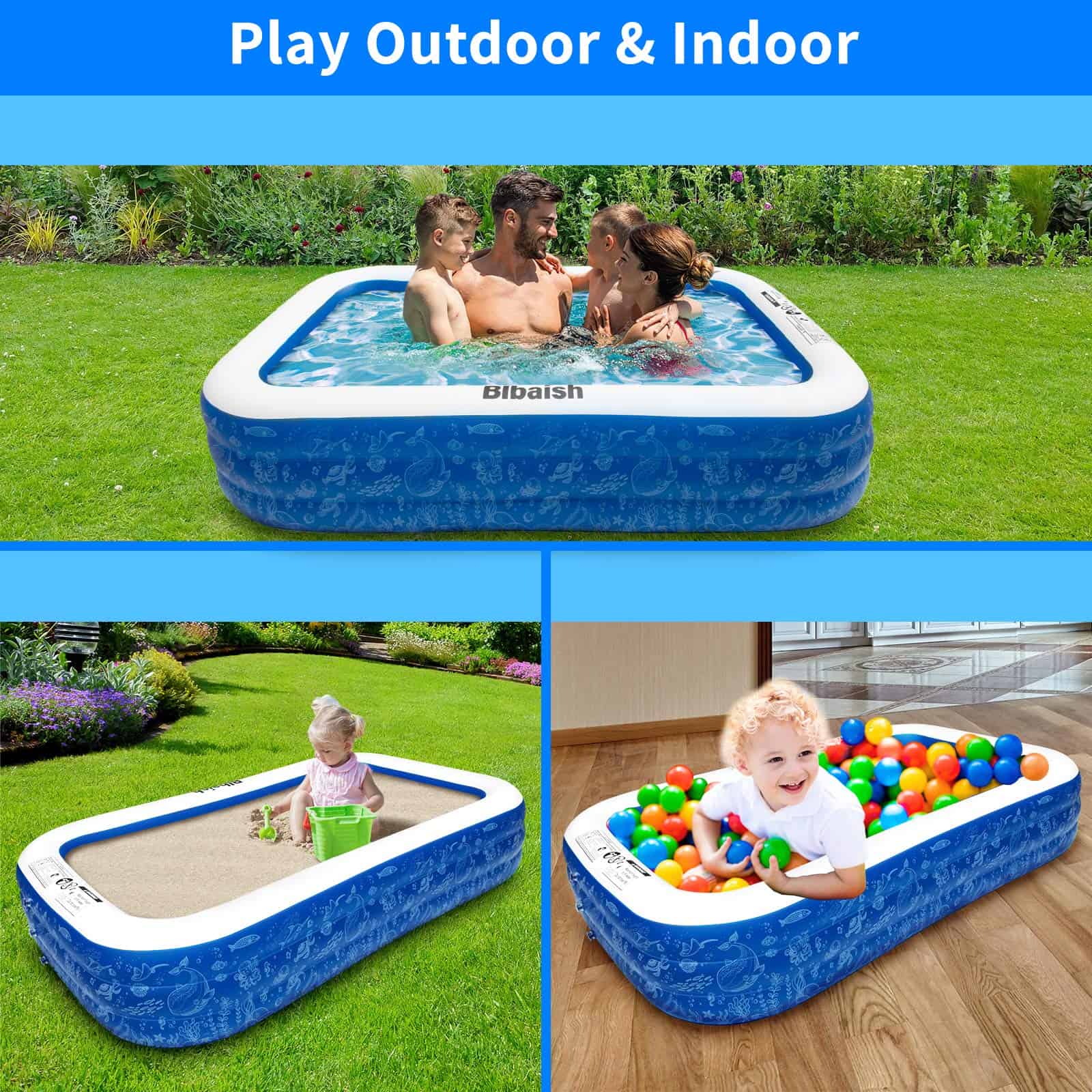 Piscina Inflable para Familia, Piscina Grande para Niños, - Imagen 8