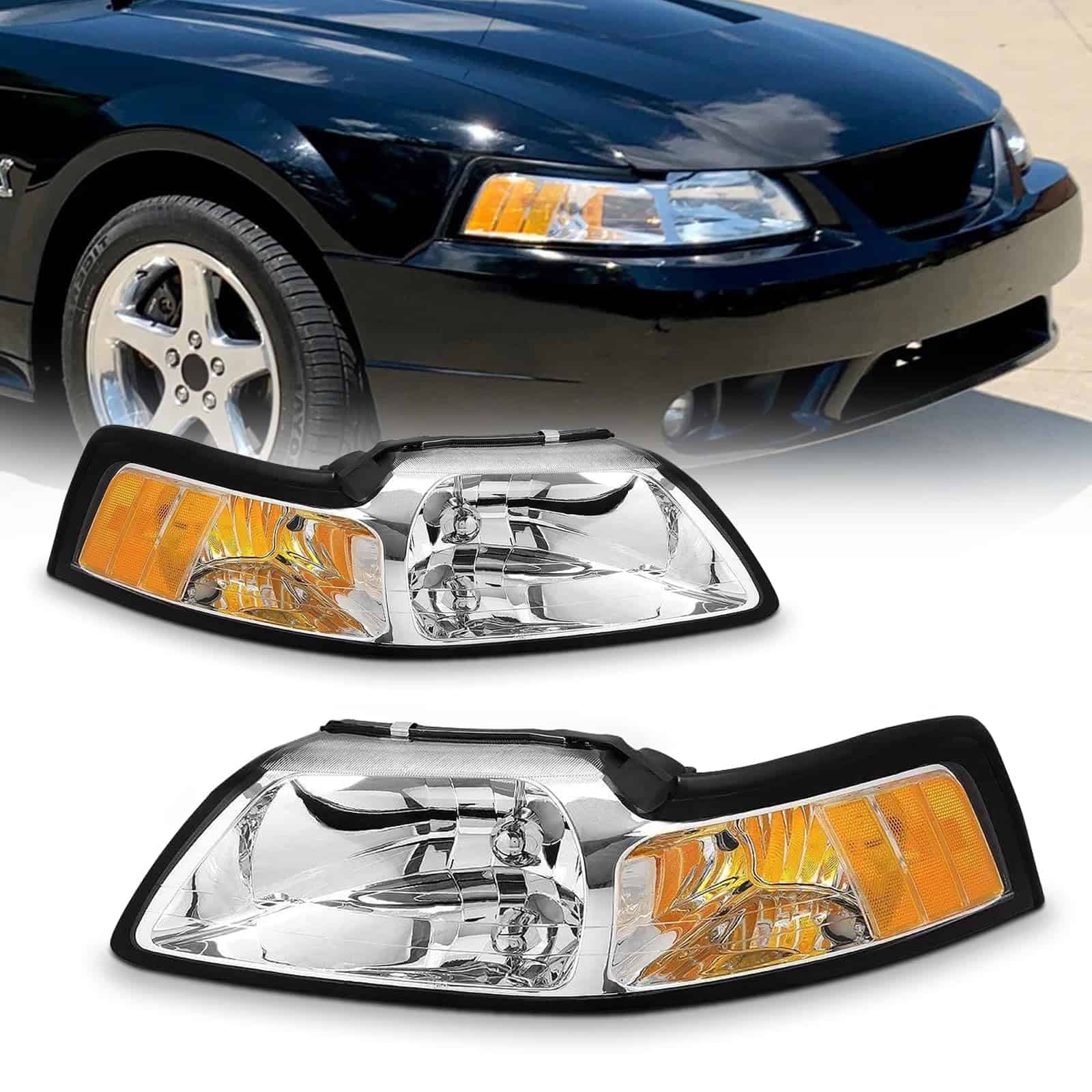 Ensamblaje de Faros Compatible con Ford Mustang 99-04 Juego