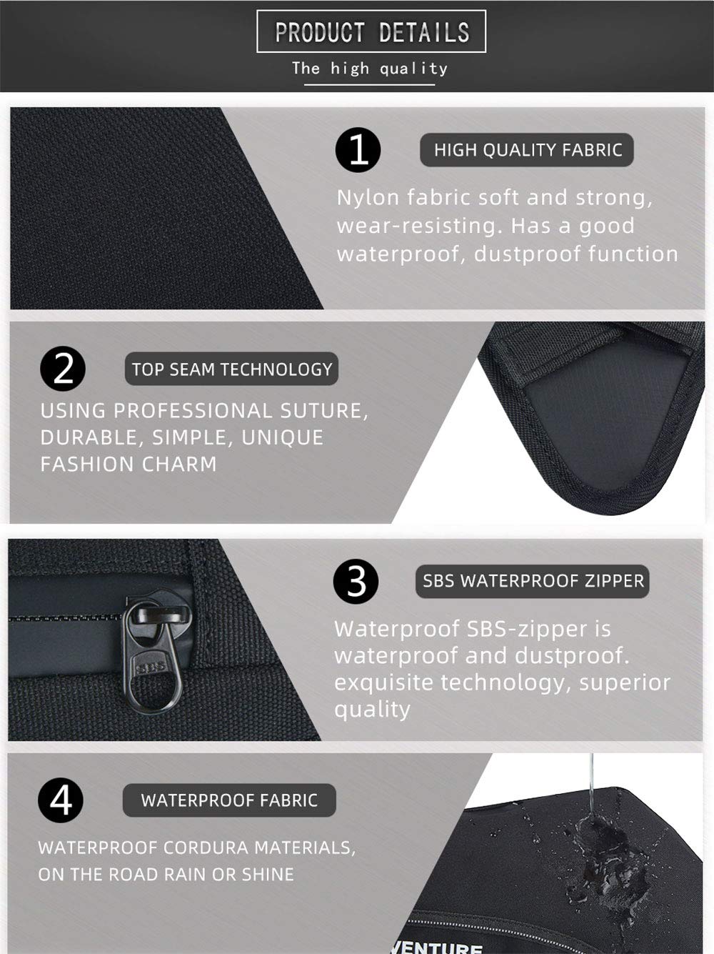 2 Bolsas de Herramientas Impermeables para Marco LANQIAN - Imagen 3