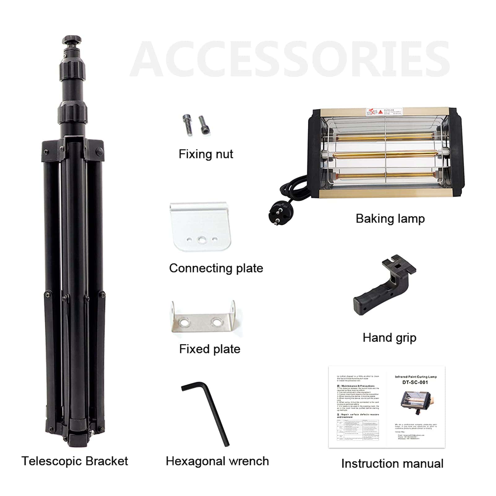 Lámpara de Curado de Pintura por Infrarrojos DATOU 1000W - Imagen 7