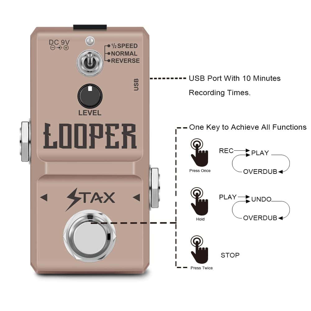 Pedal de Loop Stax Looper Pedal de Efectos para Guitarra - Imagen 3