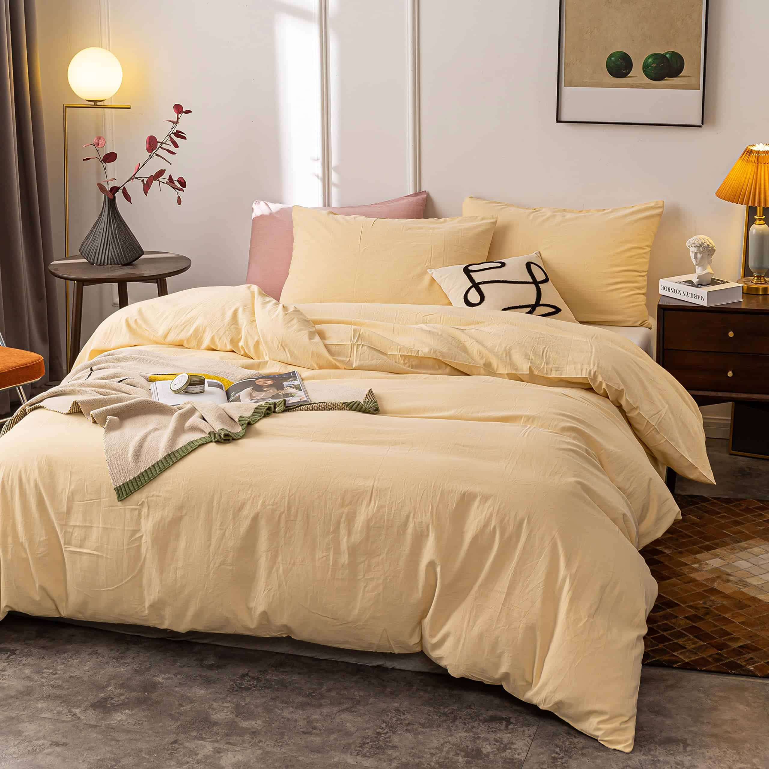 Juego de Funda de Edredón de Algodón Lavado para Cama - Imagen 3