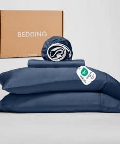 Juego de sábanas tamaño Queen GOKOTTA de 4 -Azul Marino