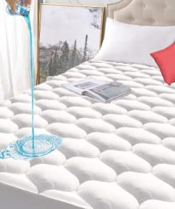 Protector de colchón acolchado ajustado impermeable para