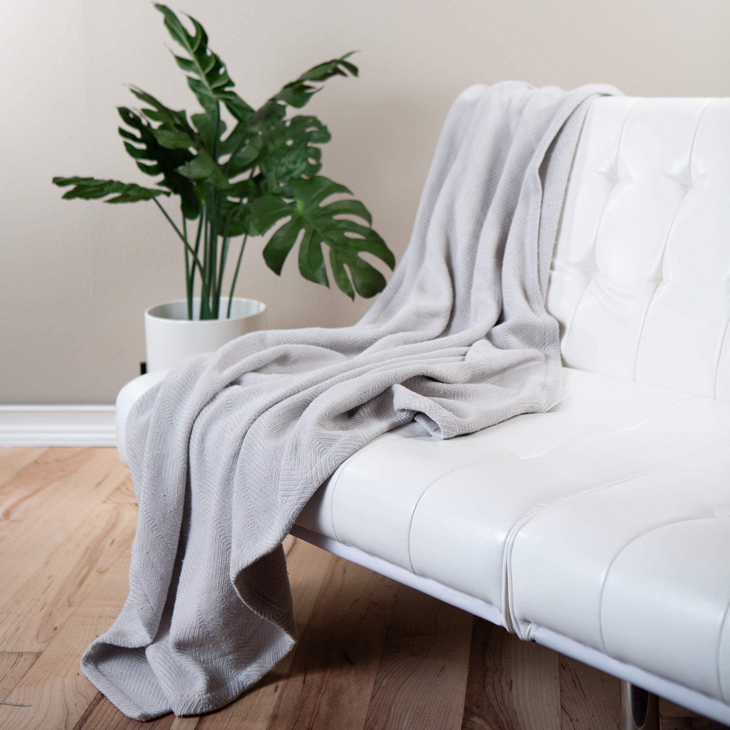 Manta de algodón para sofá, 60x50 pulgadas, tejido cálido y - Imagen 3