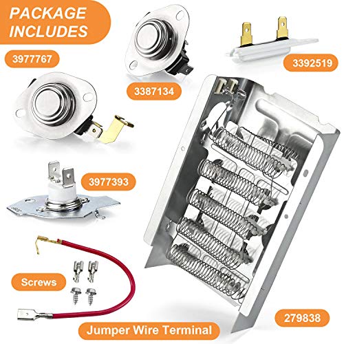 279838 Elemento Calefactor para Secadoras Whirlpool, - Imagen 8