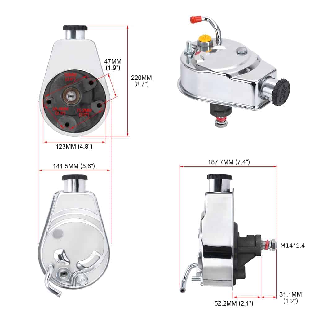 Bomba de dirección asistida PTNHZ Saginaw P Series 5/8" Eje - Imagen 5