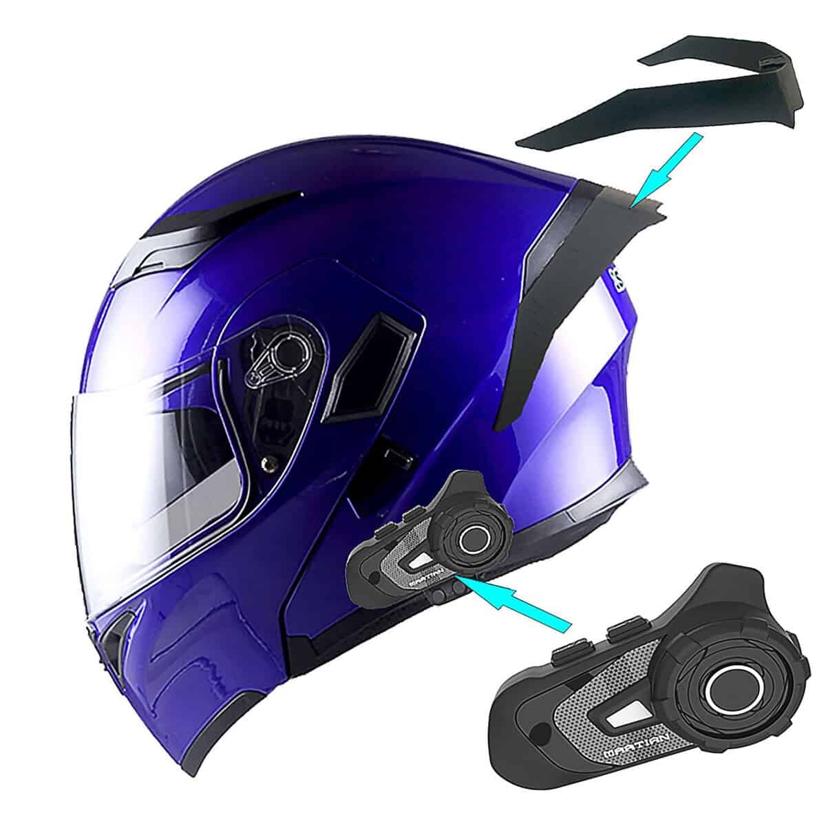 1Storm Casco Modular de Cara Completa con -Azul Brillante