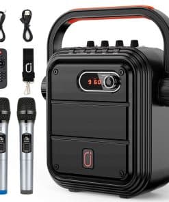 Máquina de karaoke JYX 66BT con 2 micrófonos inalámbricos
