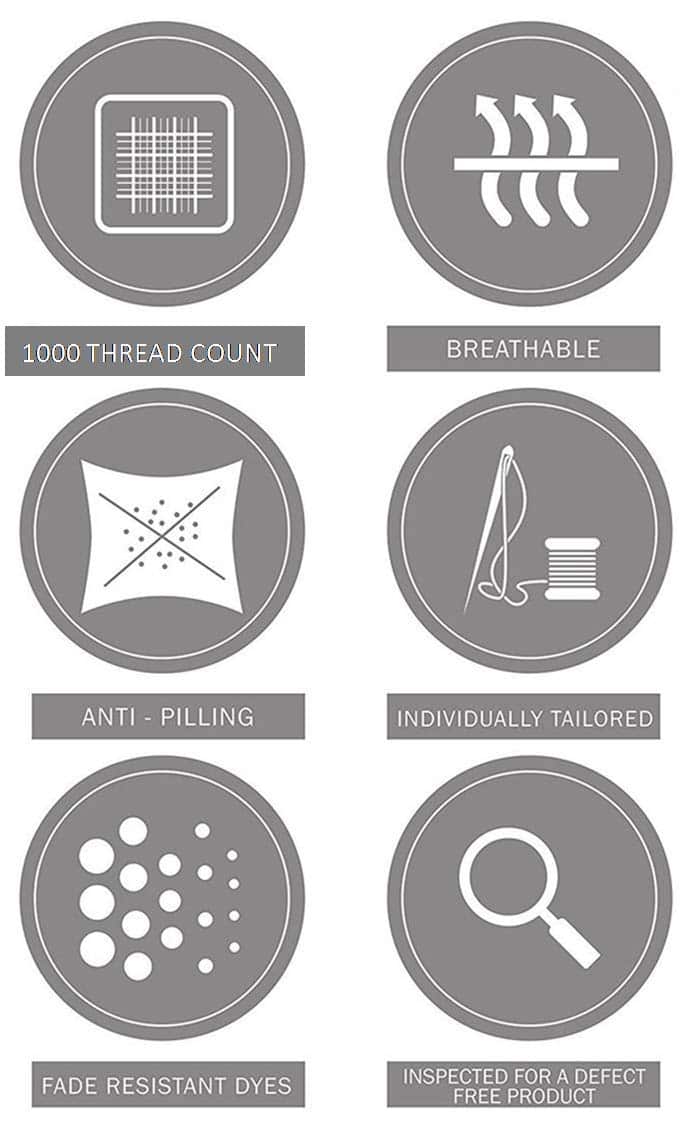 TEXAS LINEN CO. Juego de Funda nórdica 100% algodón egipcio - Imagen 6