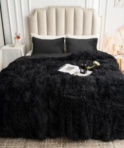 Juego de Funda de Edredón de Felpa Shaggy Tamaño Queen, 3