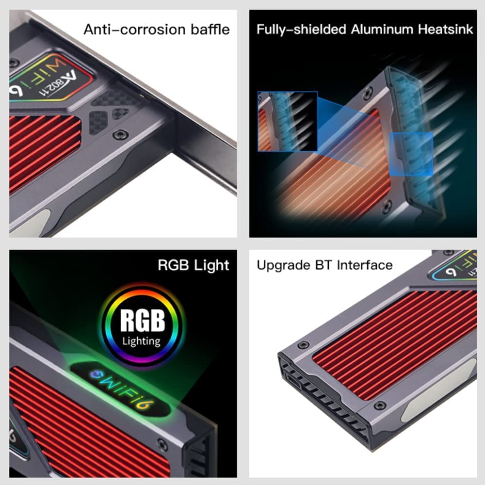 fenvi AX210 Adaptador WiFi 6E PCI-E con BT5.2 RGB Gaming - Imagen 7