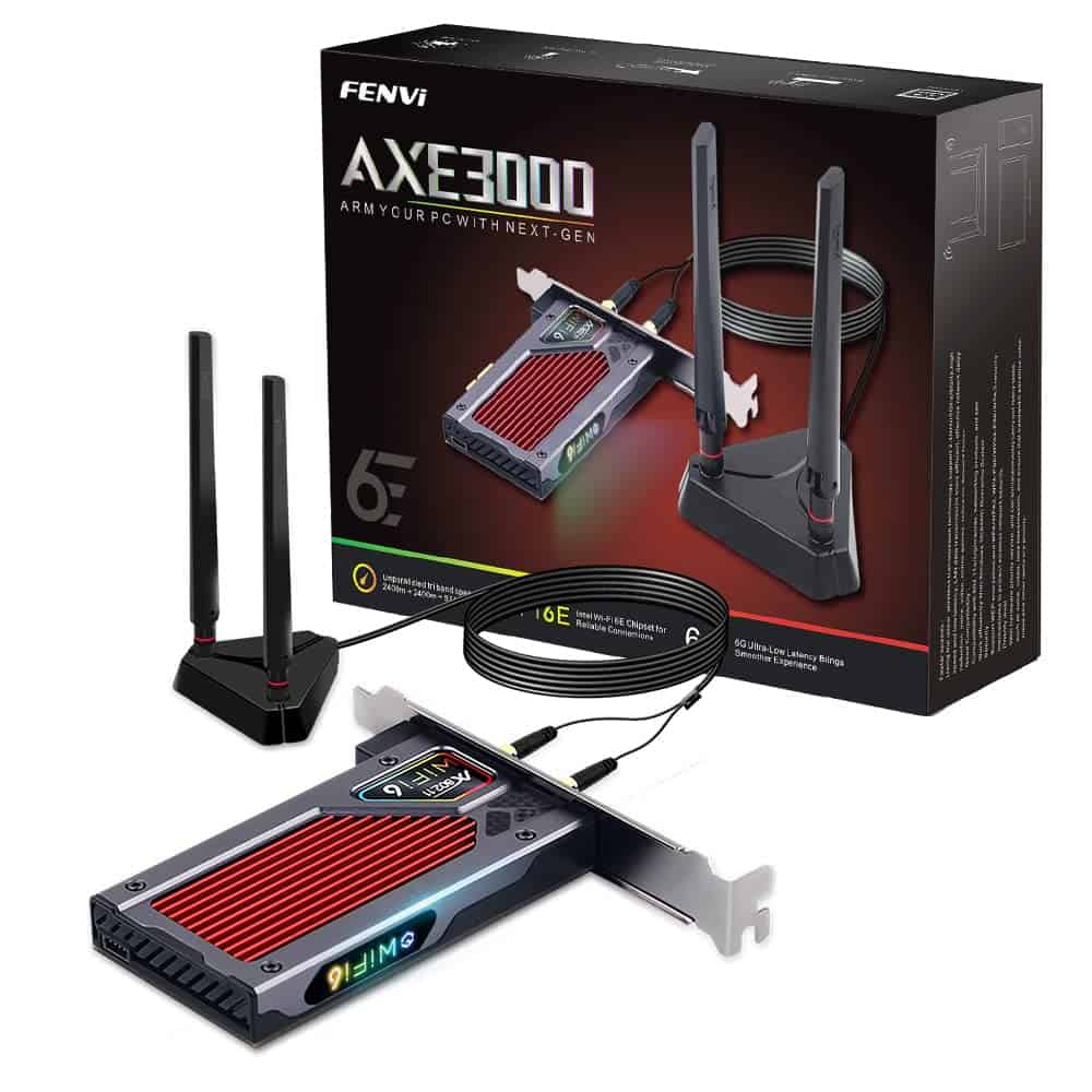 fenvi AX210 Adaptador WiFi 6E PCI-E con BT5.2 RGB Gaming