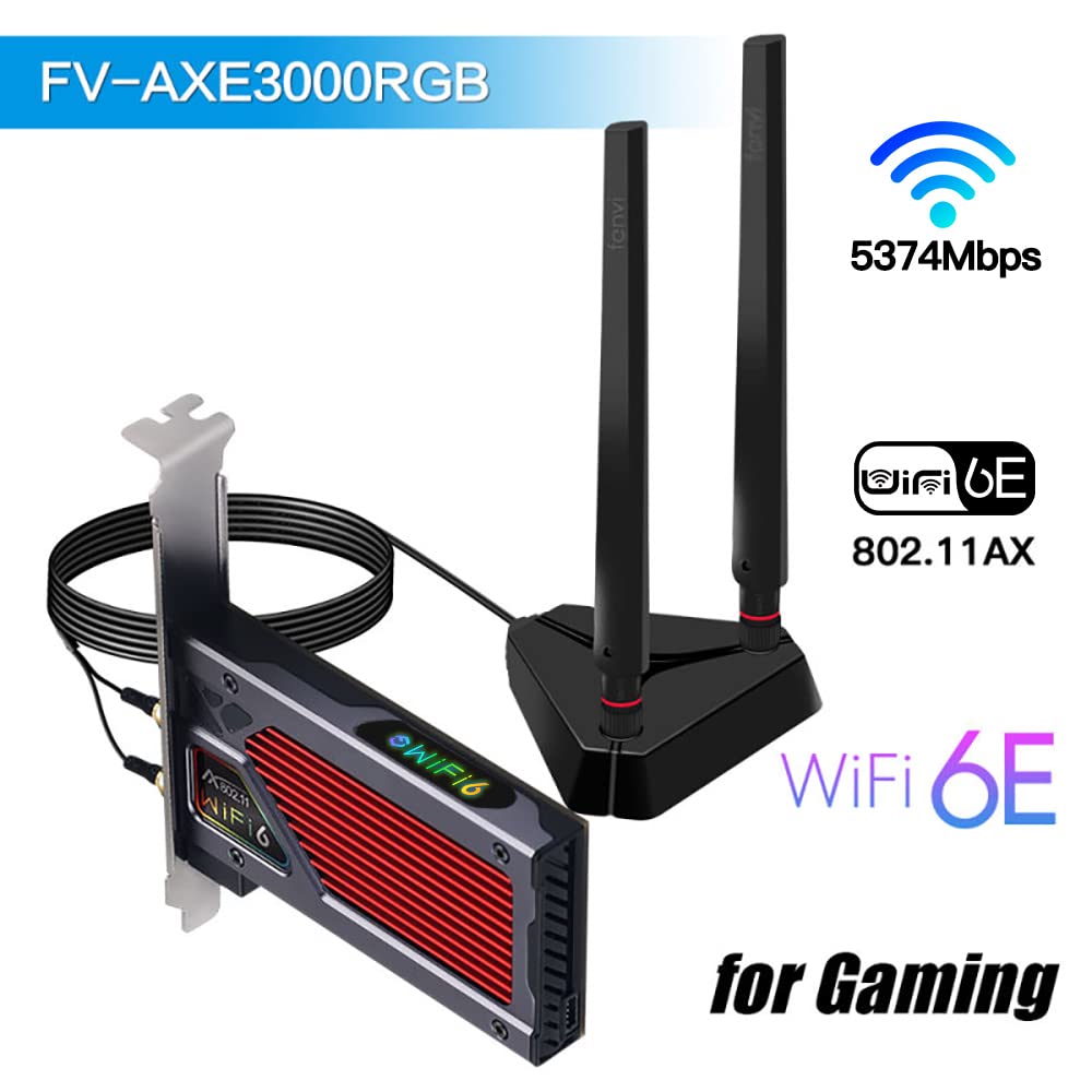 fenvi AX210 Adaptador WiFi 6E PCI-E con BT5.2 RGB Gaming - Imagen 3