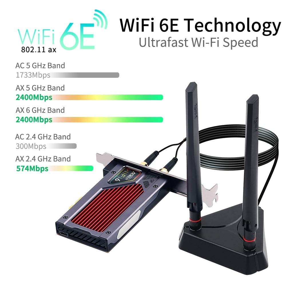 fenvi AX210 Adaptador WiFi 6E PCI-E con BT5.2 RGB Gaming - Imagen 6