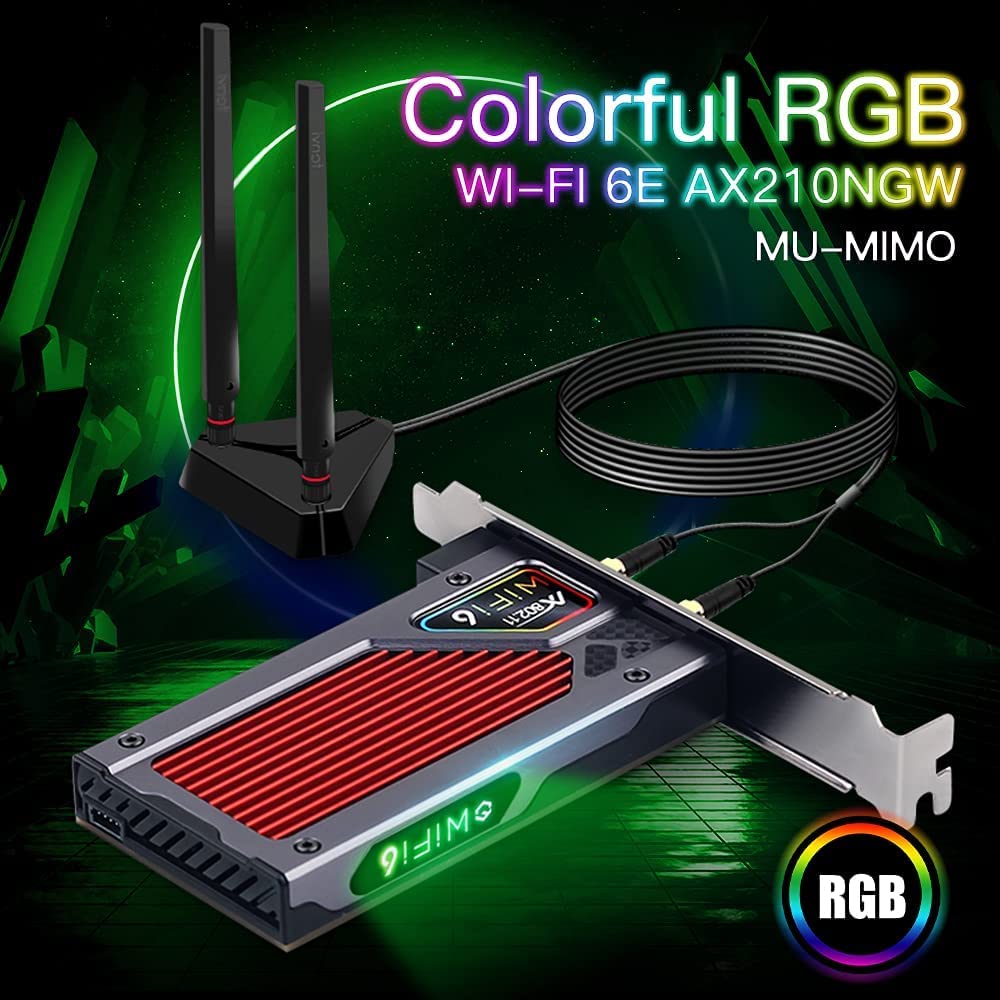 fenvi AX210 Adaptador WiFi 6E PCI-E con BT5.2 RGB Gaming - Imagen 8
