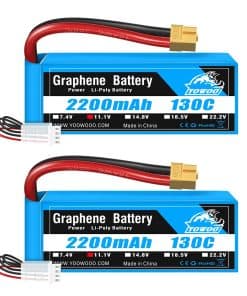 Yowoo 2 Pack 3S Batería LiPo 2200mAh 11.1V 130C con