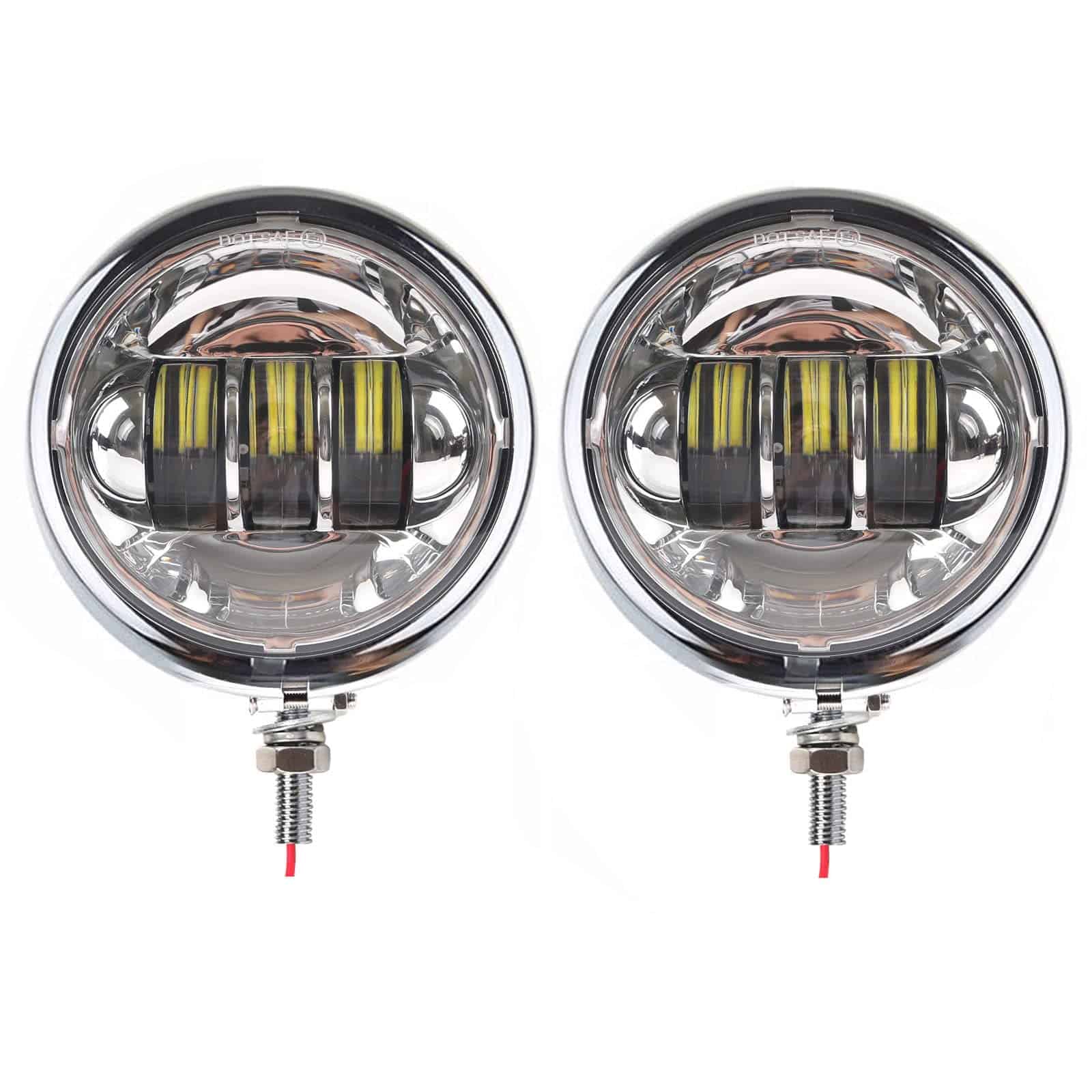 ZZJAUBI 4 1/2 Carcasa de Luz Antiniebla con Montaje Cromado