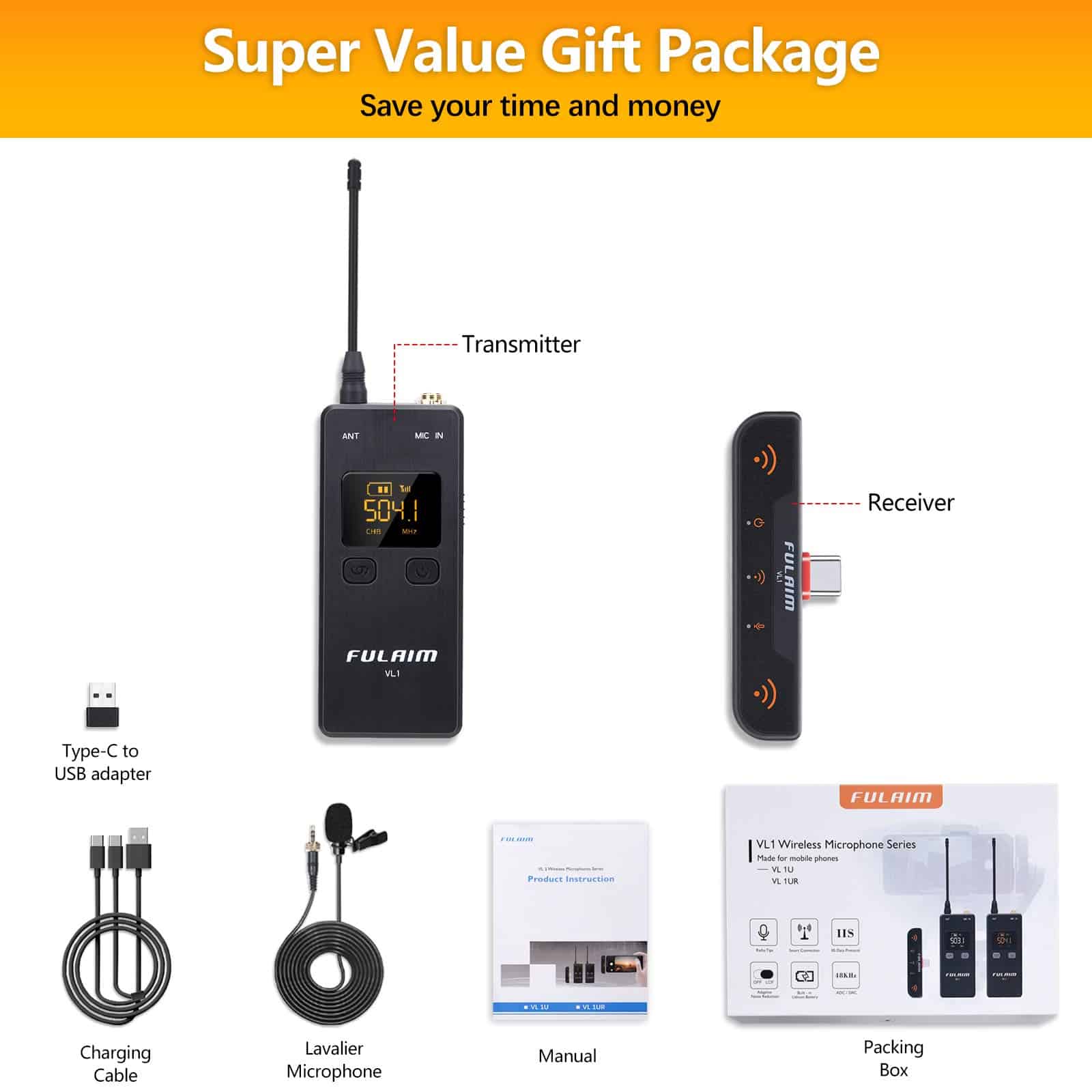 Sistema de micrófonos inalámbricos FULAIM VL1 para - Imagen 8