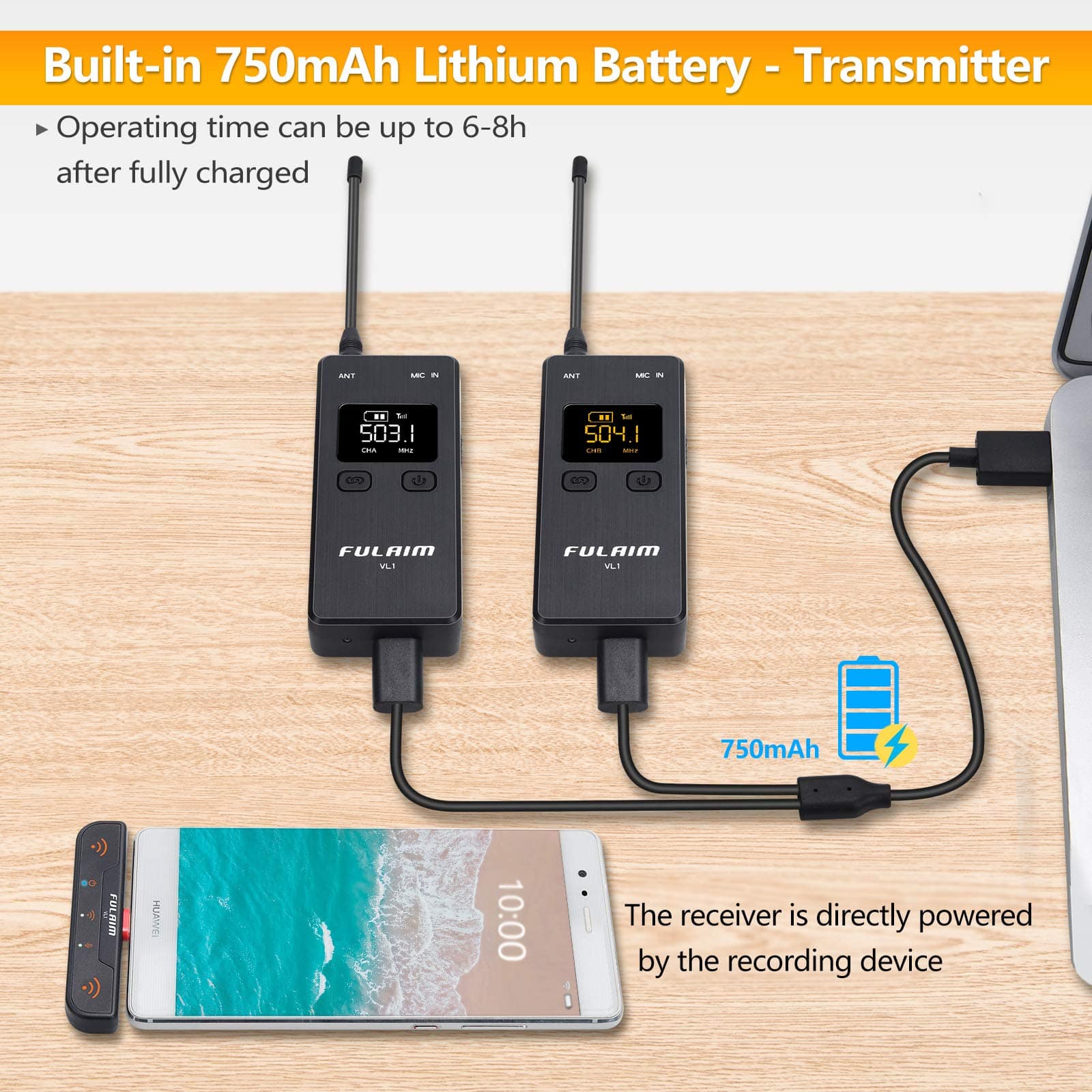 Sistema de micrófonos inalámbricos FULAIM VL1 para - Imagen 6