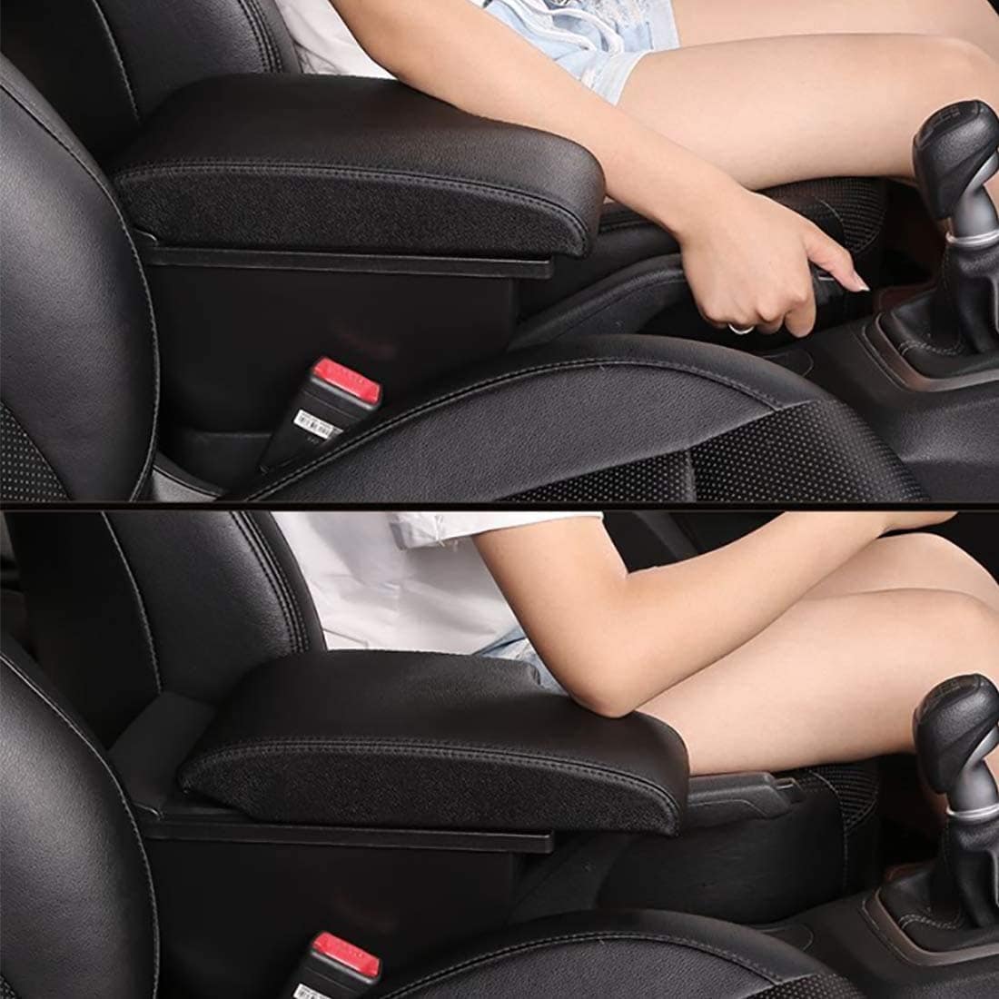 YJYWZH Doble Capa Reposabrazos para Mazda -Negro - Imagen 7