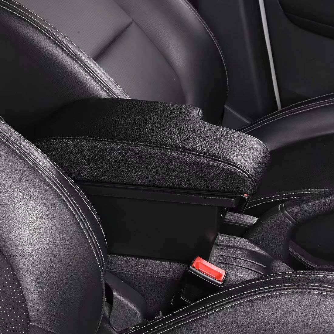 YJYWZH Doble Capa Reposabrazos para Mazda -Negro - Imagen 8