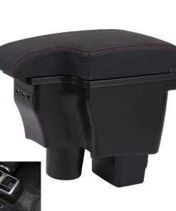 YJYWZH Doble Capa Reposabrazos para Mazda -Negro con hilo ro