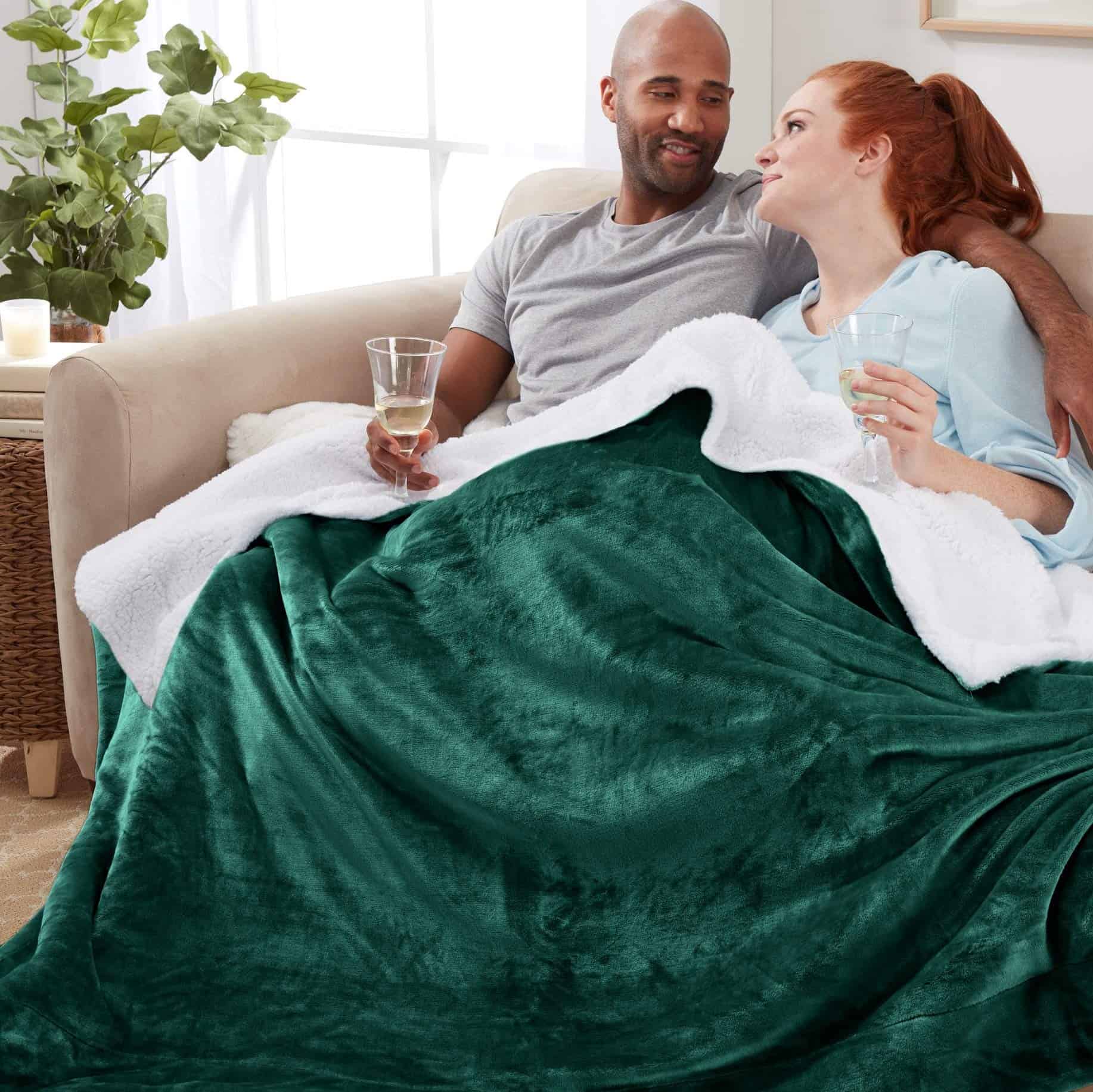 Manta de felpa Sherpa ultra suave reversible ultra lujosa, - Imagen 3