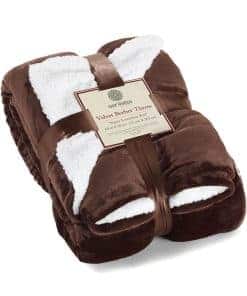 Manta de Sherpa Genteele Súper Suave -Brown / White