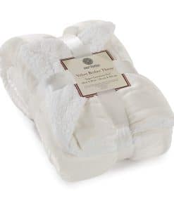 Manta de Sherpa Genteele Súper Suave -Ivory/White