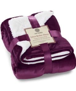 Manta de Sherpa Genteele Super Suave -Morado/Blanco