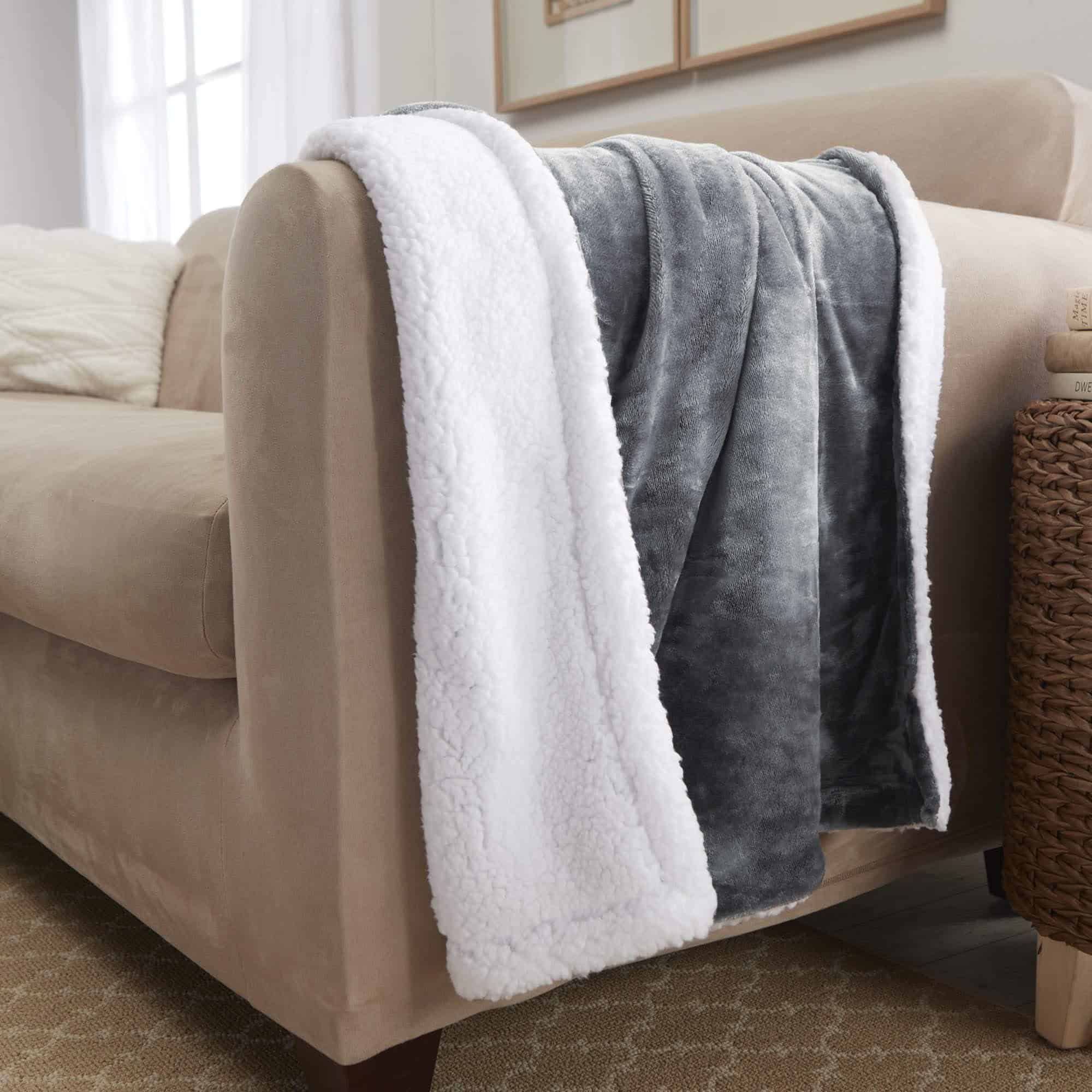 Manta de felpa reversible ultra suave Genteele Sherpa, 60 x - Imagen 6