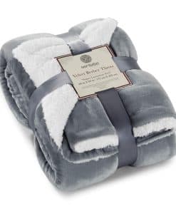 Manta de felpa reversible ultra suave Genteele Sherpa, 60 x