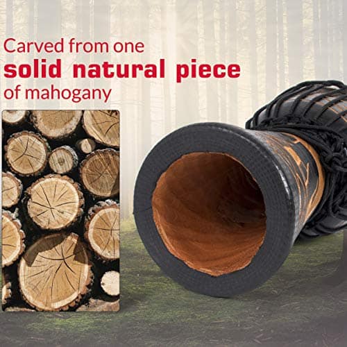 Djembe Drum, AKLOT Tambor Africano Tallado a Mano 8 - Imagen 6