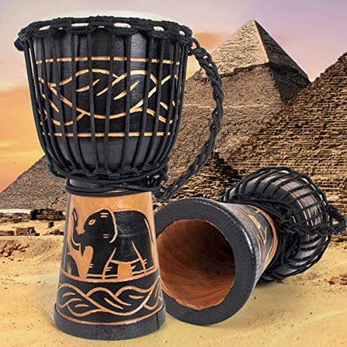 Djembe Drum, AKLOT Tambor Africano Tallado a Mano 8 - Imagen 8