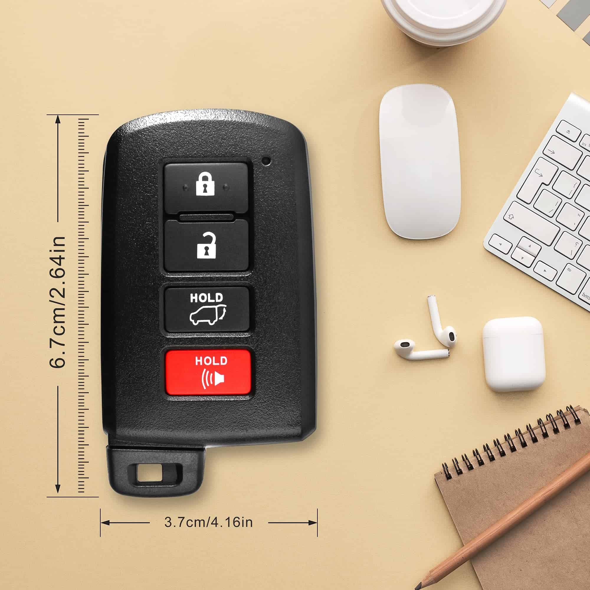 Llavero Remoto sin Llave VOFONO apto para Toyota Highlander - Imagen 4