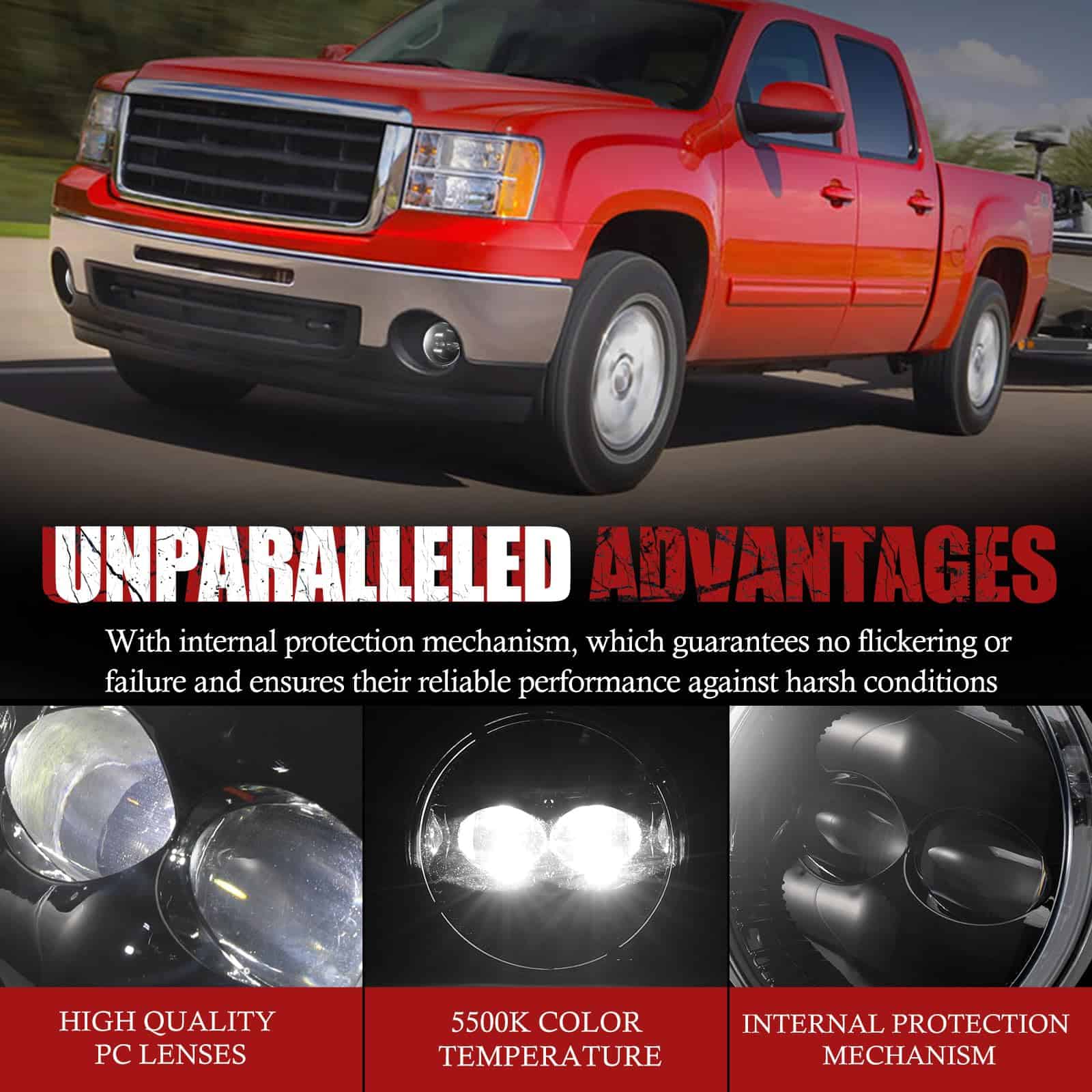 Luces LED BUNKER IND para Niebla para 2007-2013 GMC Sierra - Imagen 5