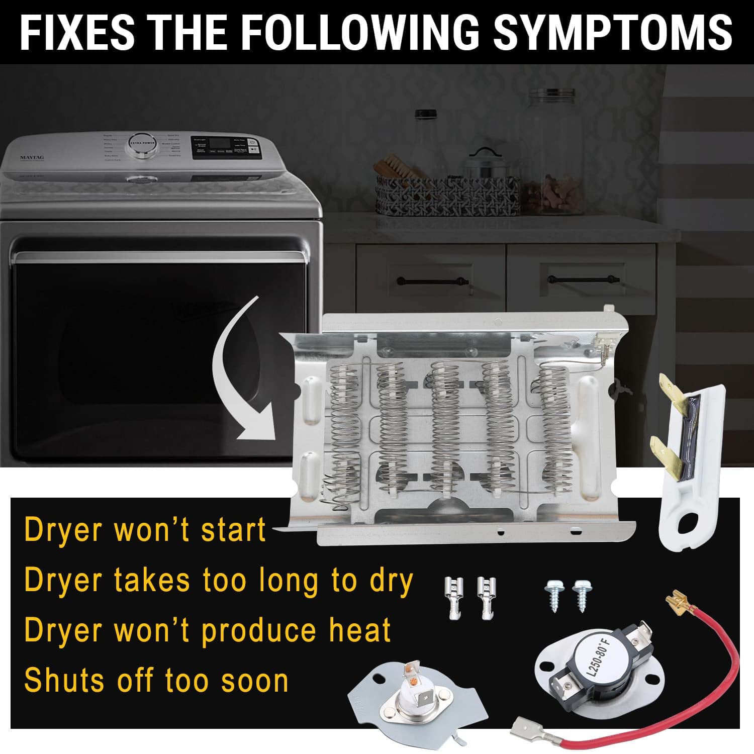 279838 Elemento Calefactor para Secadora, 3392519 Fusible - Imagen 8