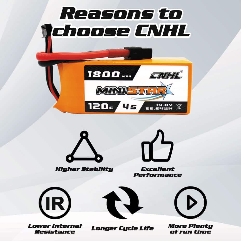 Batería Lipo CNHL 1800mAh 4S 14.8V 120C con Conector XT60 - Imagen 5