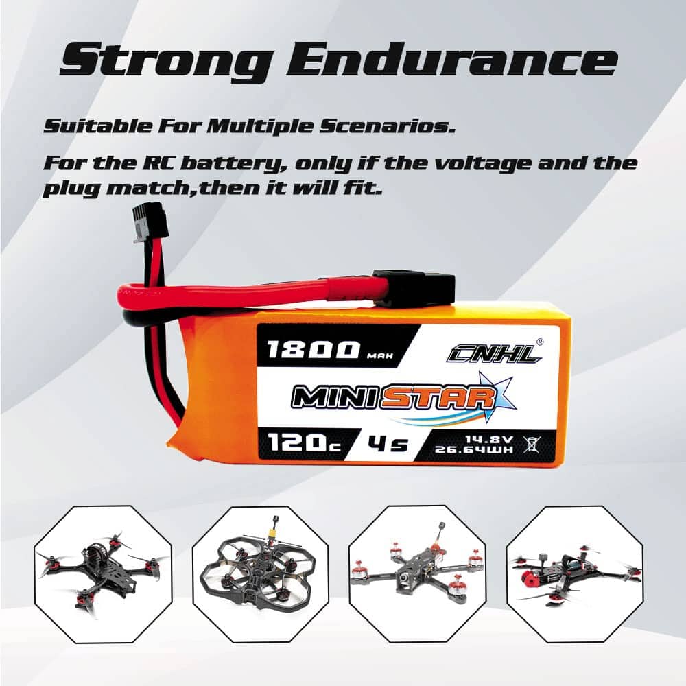 Batería Lipo CNHL 1800mAh 4S 14.8V 120C con Conector XT60 - Imagen 6