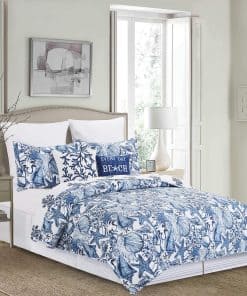 Juego de Edredón de 3 Piezas C&F Home Blue Coast Shells