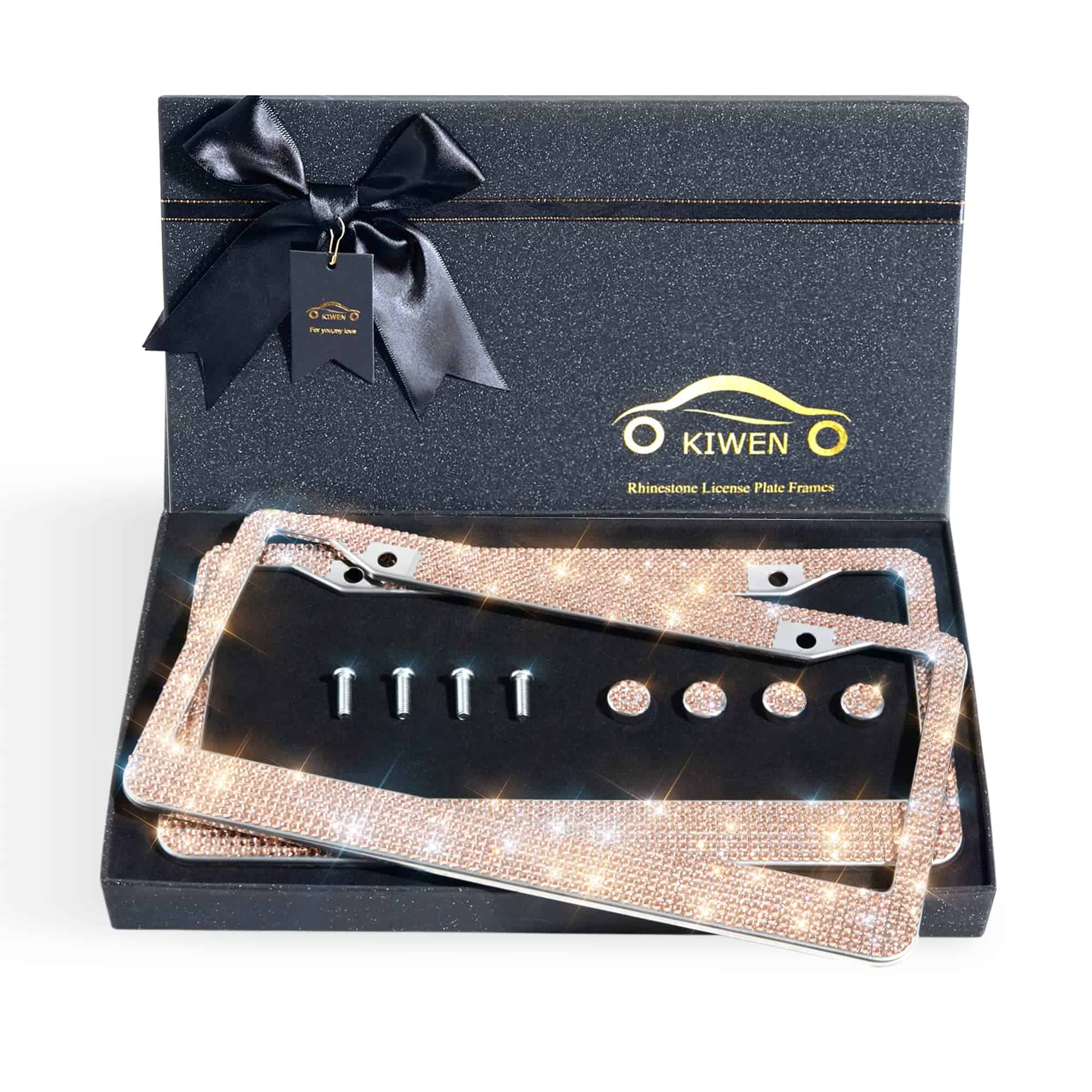 Porta Placas de Licencia con Diamantes de Imitación