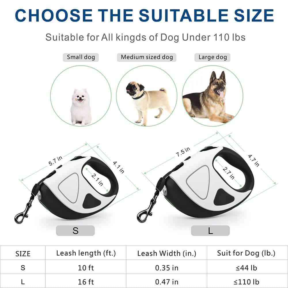 Correas retráctiles para perros MOWASS, 16 pies 360° sin - Imagen 6