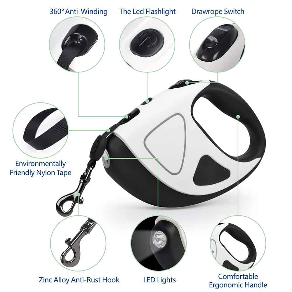 Correas retráctiles para perros MOWASS, 16 pies 360° sin - Imagen 8