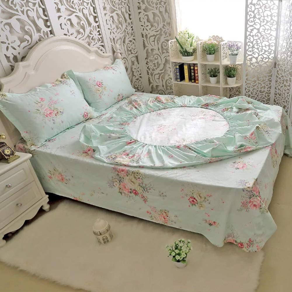 Juego de sábanas Usning King, Ropa de cama floral verde - Imagen 6