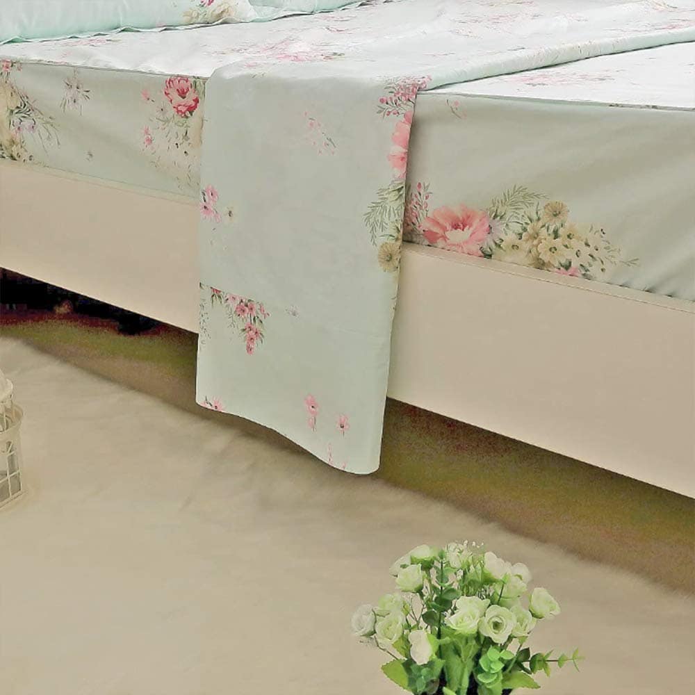 Juego de sábanas Usning King, Ropa de cama floral verde - Imagen 5